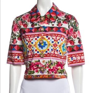 Dolce & Gabbana Floral Cropped Shirt